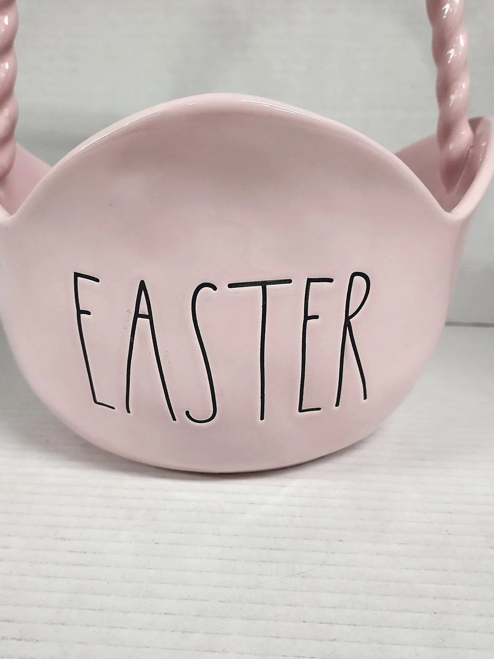 Rae Dunn Pink Easter Ceramic Basket